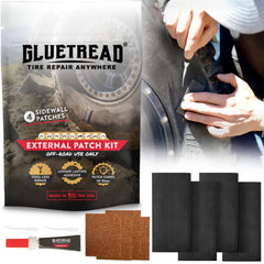 GLUETREAD front packaging showing kit and quick emergency benefit