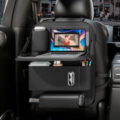 GMQ front view showing tray and pockets, keeps backseat tidy