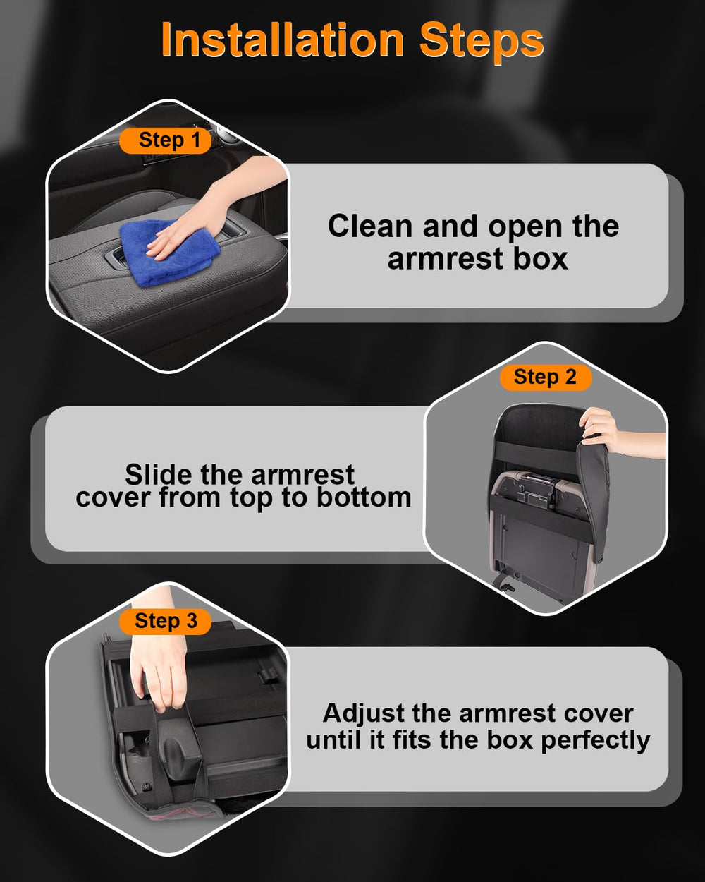GNATIN packaging photo showing single armrest cover included in box
