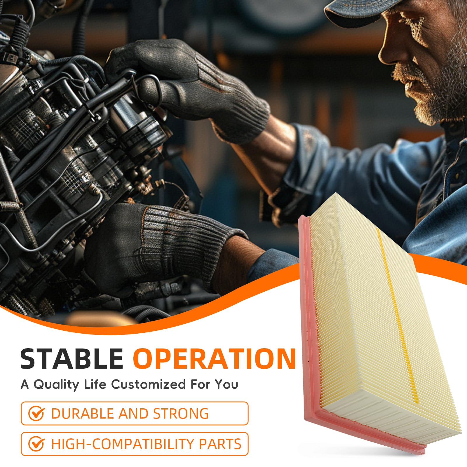 GoaMotors engine filter pleated media close-up for improved intake protection