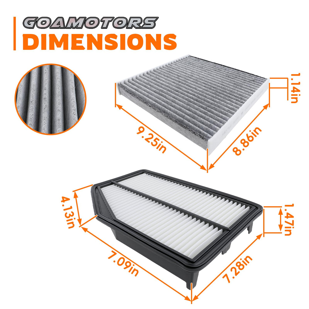 GoaMotors filters packaged together ready to install, convenient kit for routine maintenance