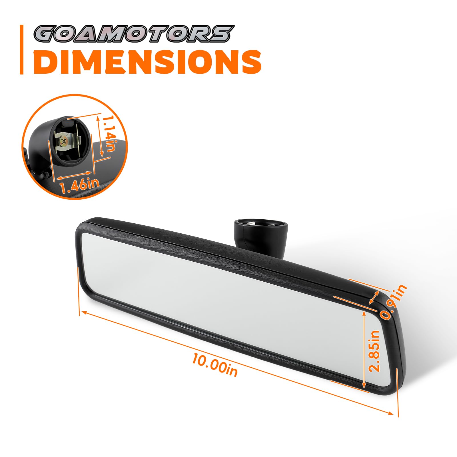 GoaMotors mirror installed in VW Golf interior demonstrating OEM look