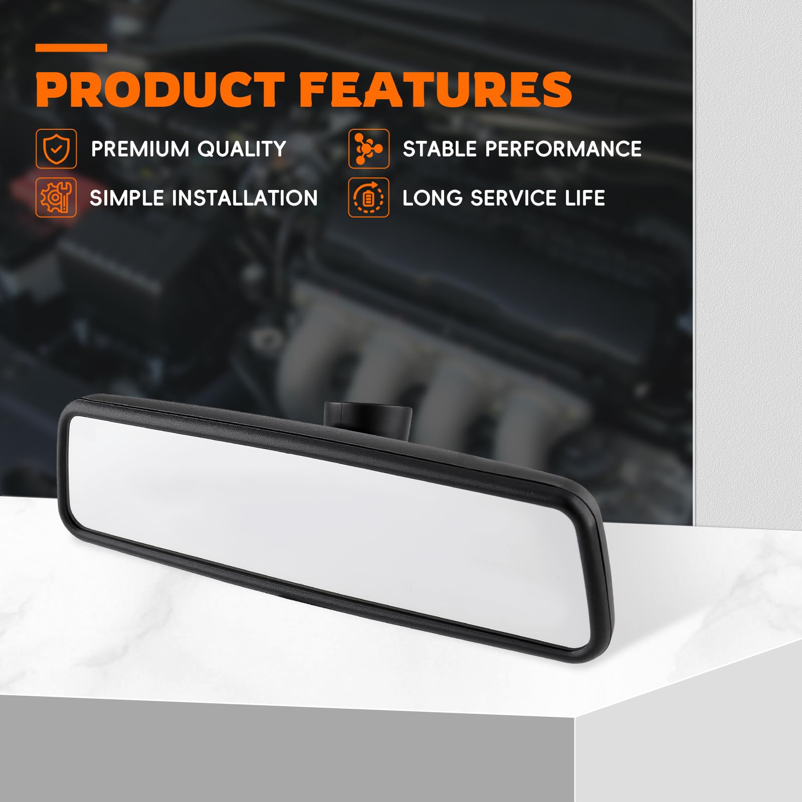 GoaMotors side profile of mirror showing durable housing and slim design