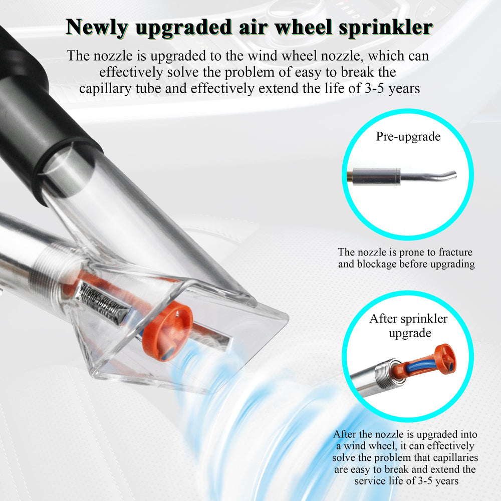 GOCCIDA gun cleaning a car floor mat extracting trapped particles