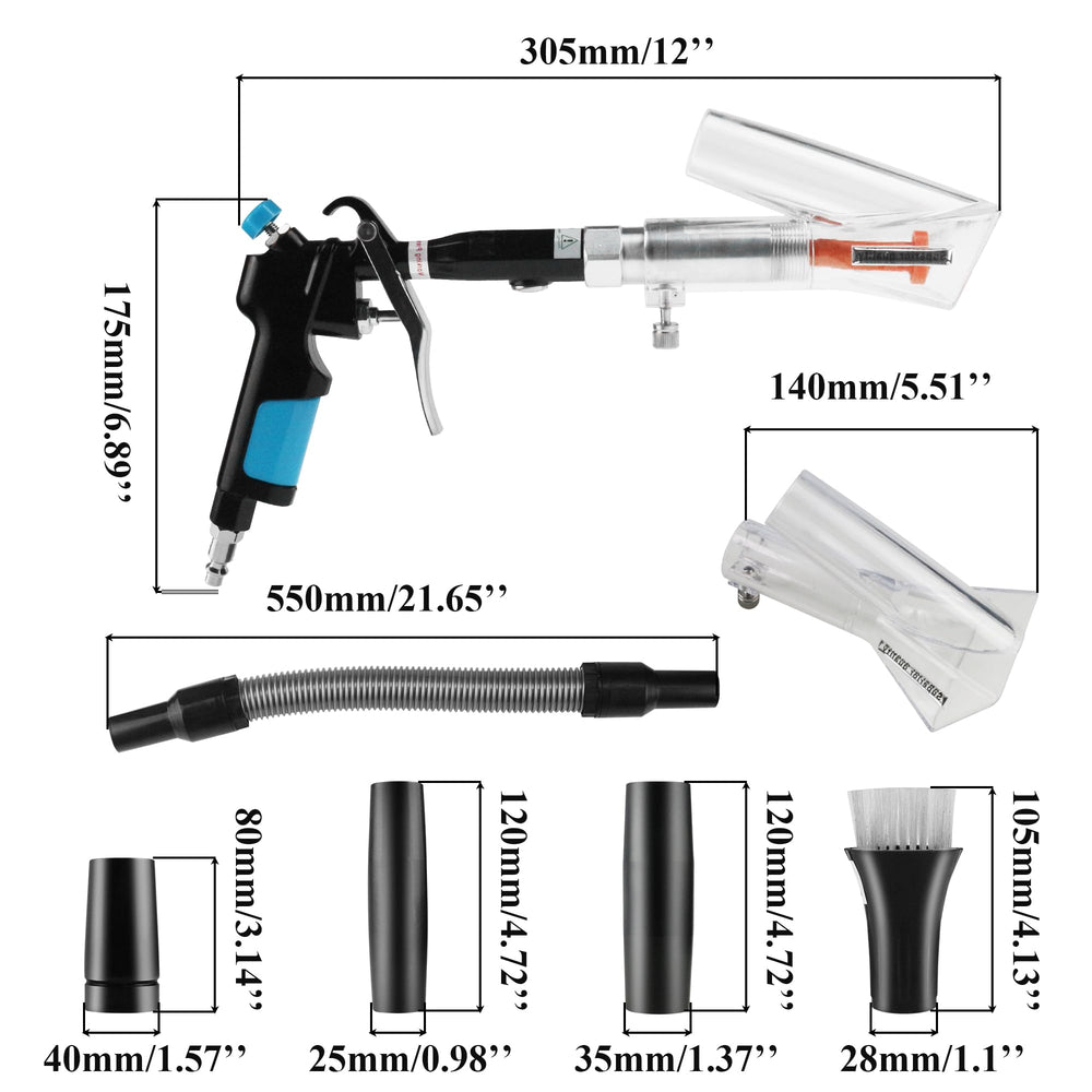 GOCCIDA close-up of rotating nozzle head demonstrating powerful pneumatic rotation cleaning