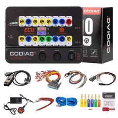 GODIAG GT100+ front panel view showing controls and ports for quick setup