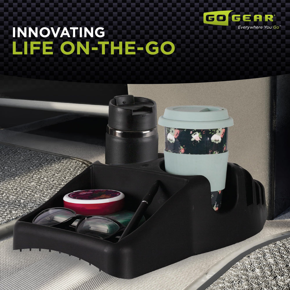 Go Gear beside a hand showing size and portability for easy transfer