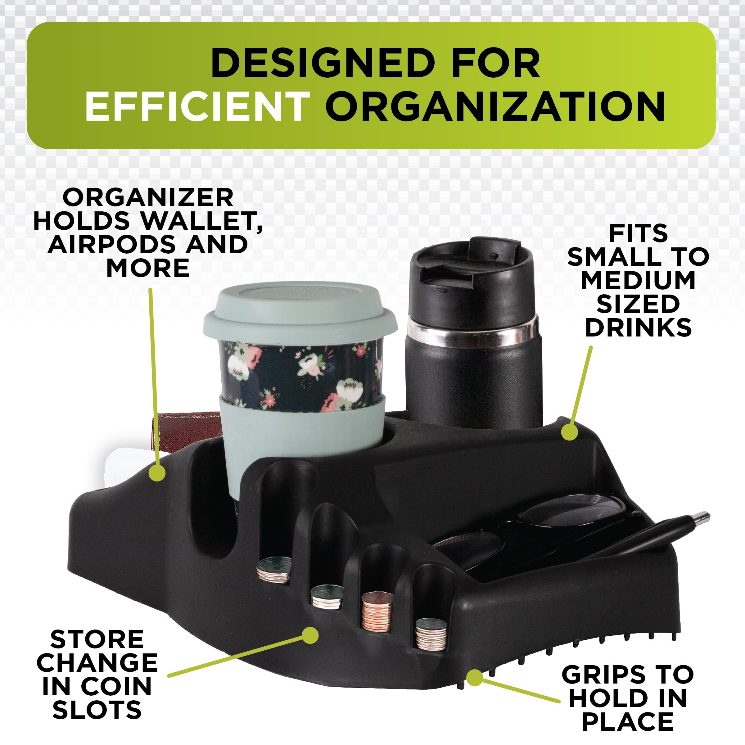 Go Gear top view showing two compartments and coin slots for neat storage