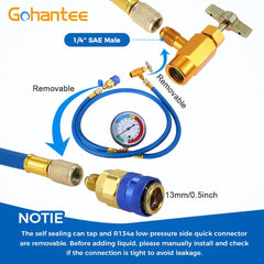 gohantee 51-inch hose extended to show reach and convenient service access