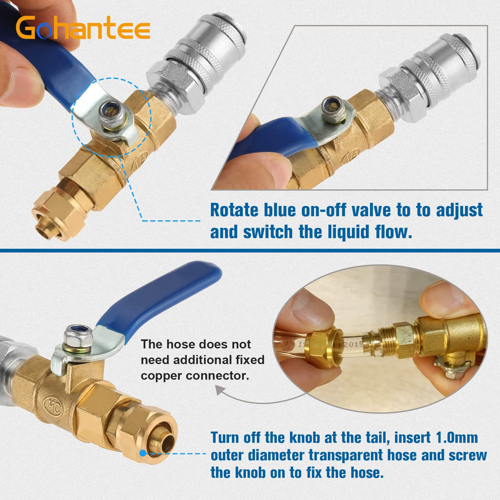 gohantee hook tube and feed tube pictured for precise insertion and neat filling