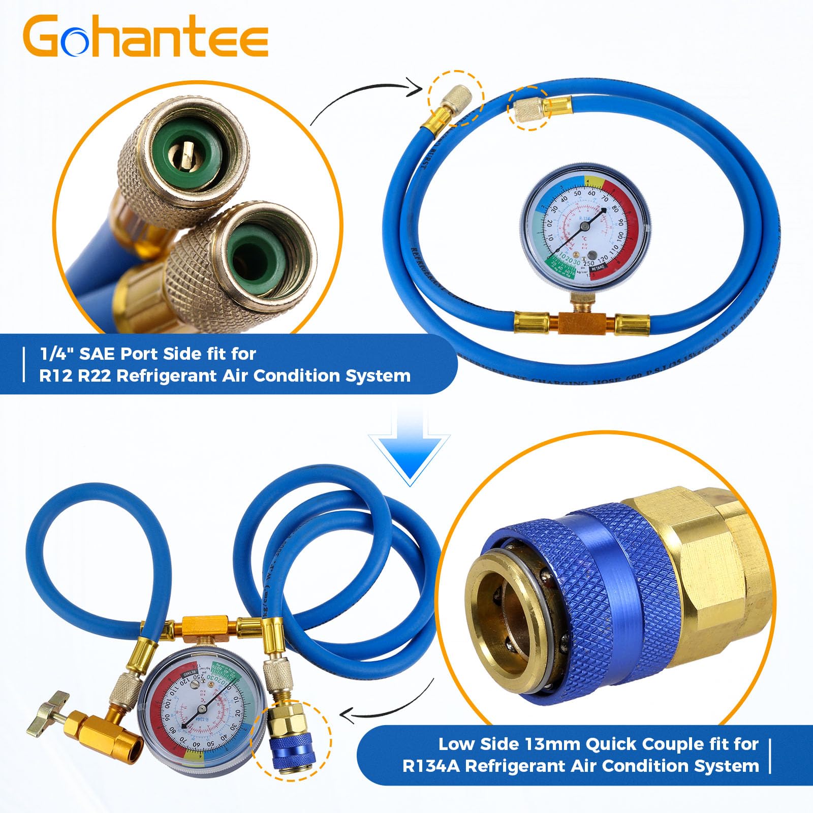 gohantee low-side quick connector attached to vehicle port for secure charging