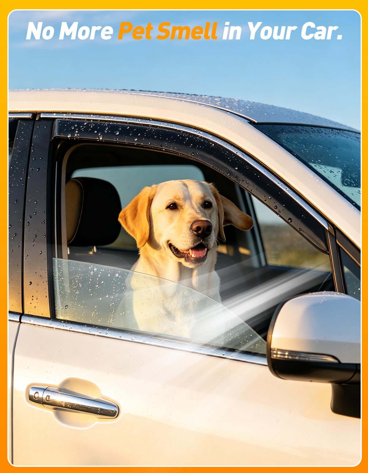 Goholy visor on rear passenger door highlighting a seamless fit and reduced wind noise