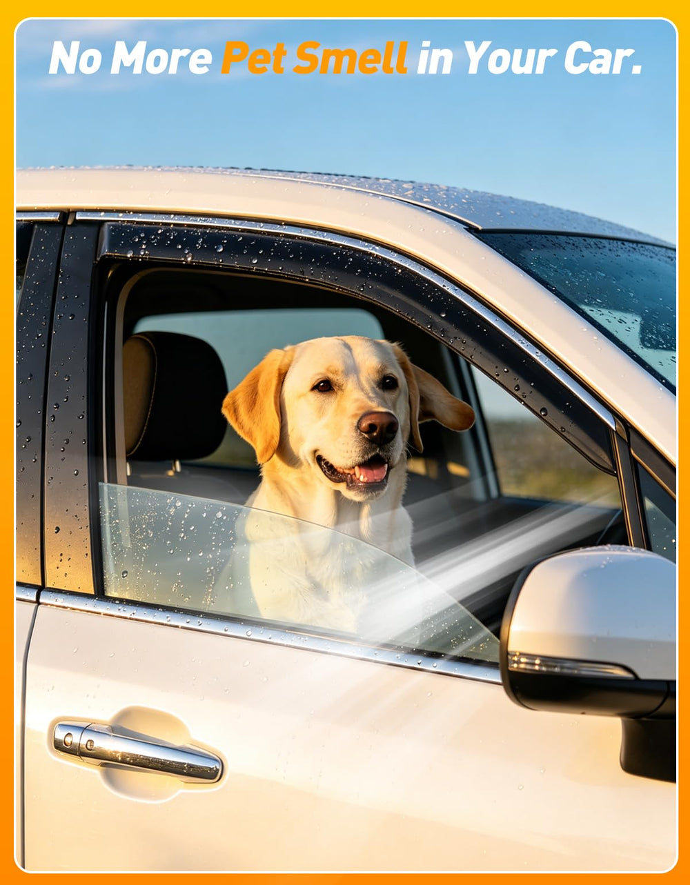 Goholy visor on rear passenger door highlighting a seamless fit and reduced wind noise