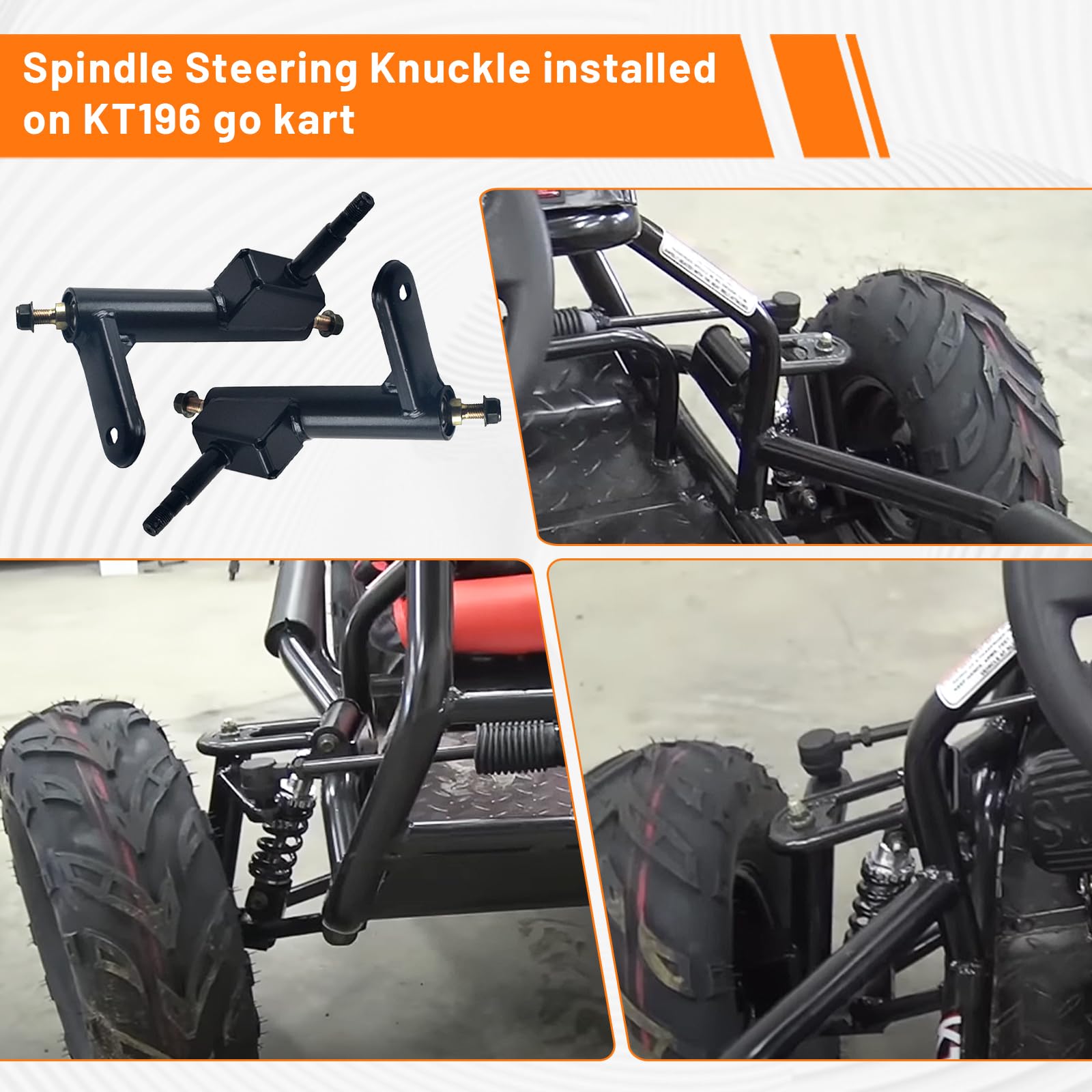 GOIRTUTSS go‑kart in action with new knuckles improving handling on rough trails
