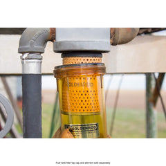 Goldenrod drain valve detail enabling easy sediment removal benefit