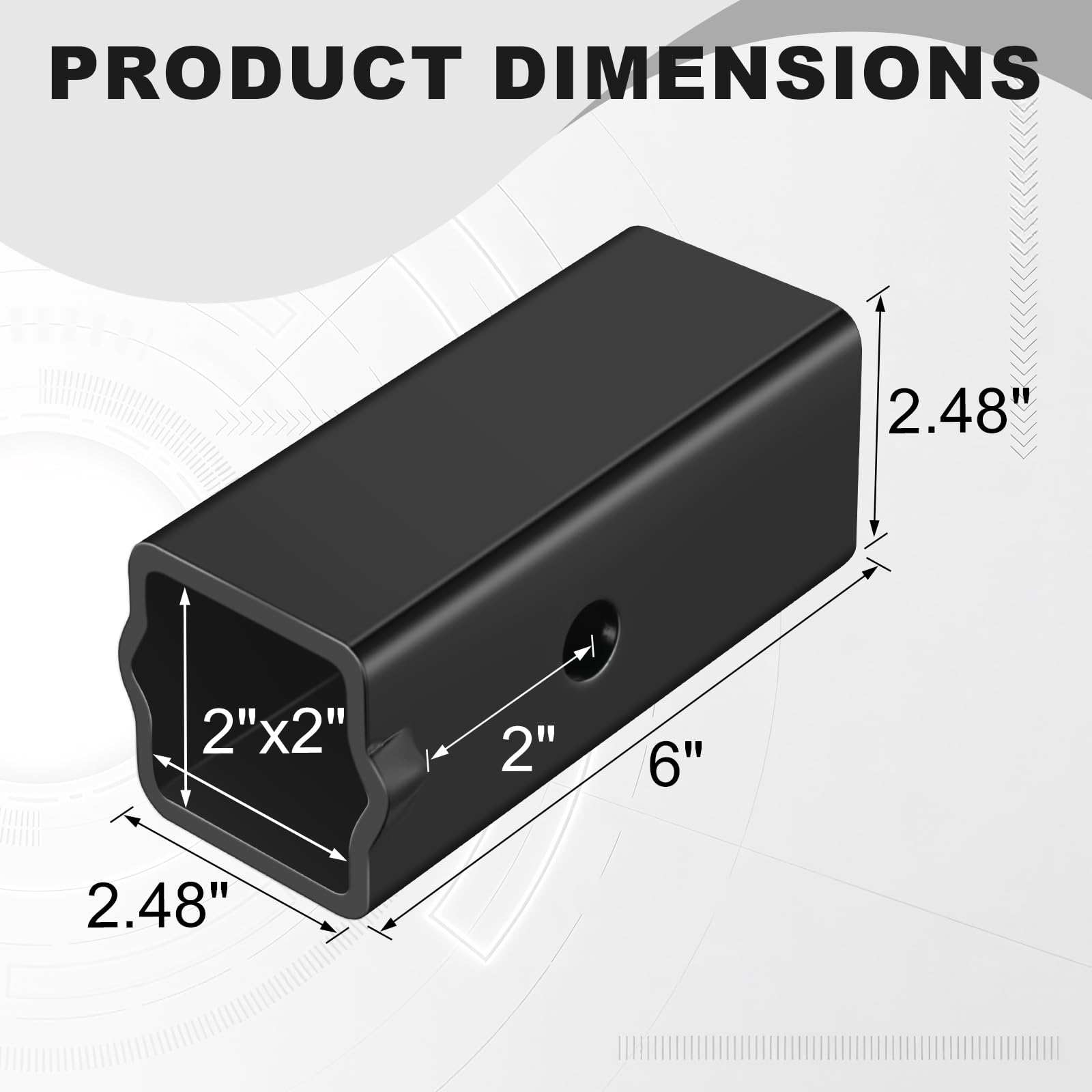 GOLDY TRAILERHITCH side profile with 2" shank demonstrating solid connection point