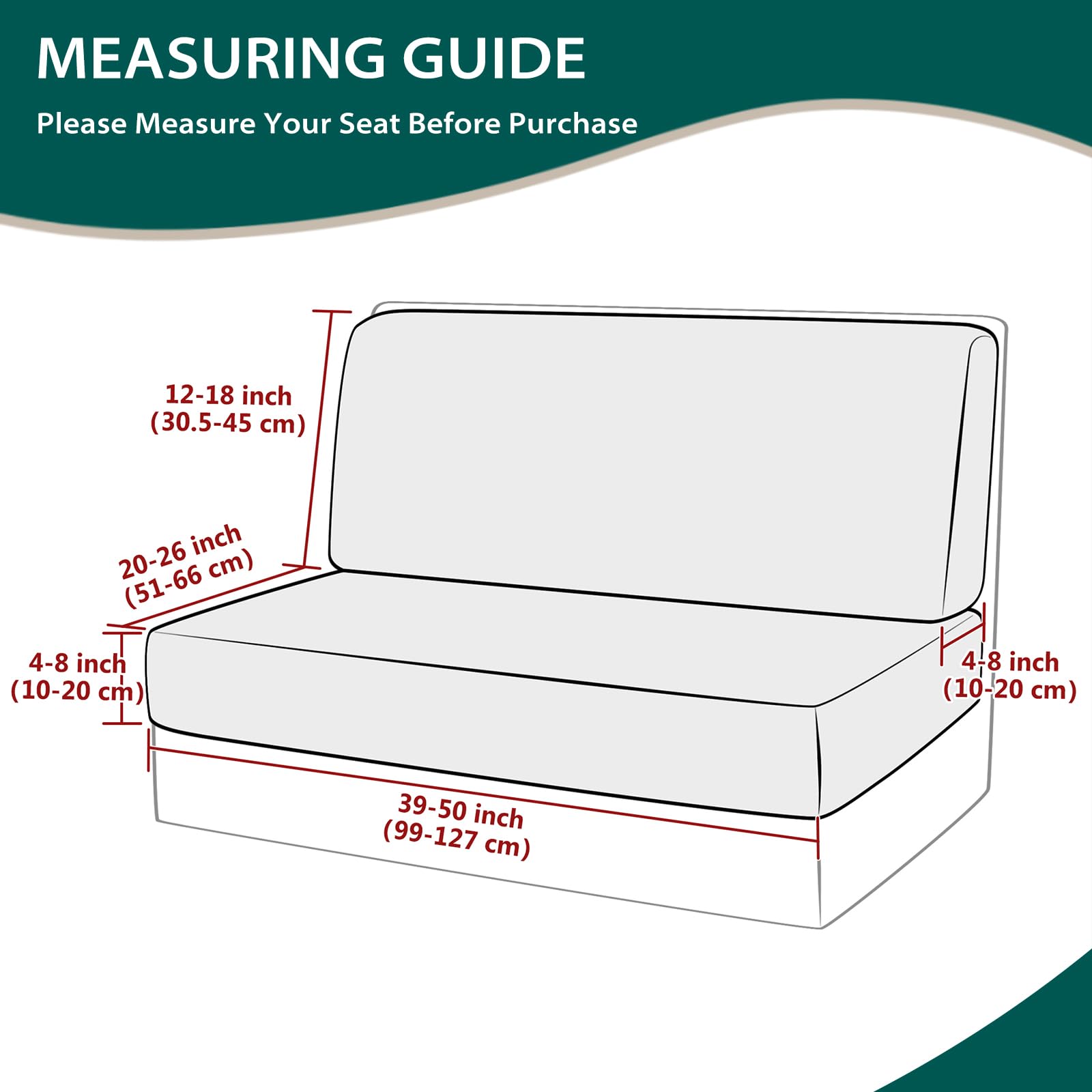 Gollense backrest cover fitted on loveseat demonstrating secure fit and neat finish