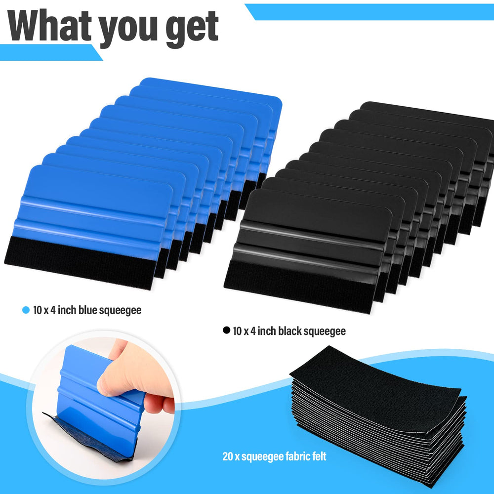 Gomake blue and black squeegees stacked, durable kit for pros