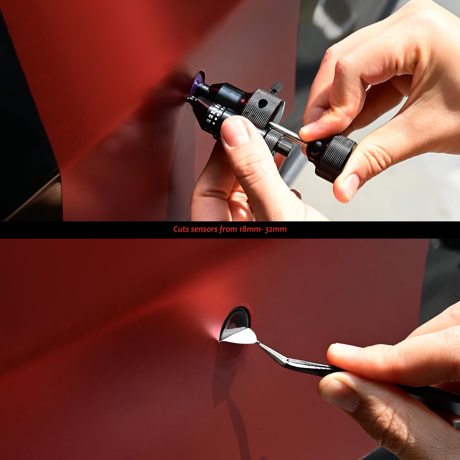 Gomake close-up of clean vinyl cut edge reducing film interference