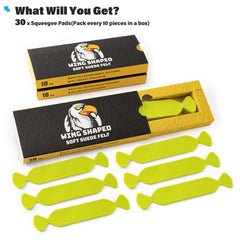 Gomake close-up microfiber texture on felt buffer for scratch-free glide