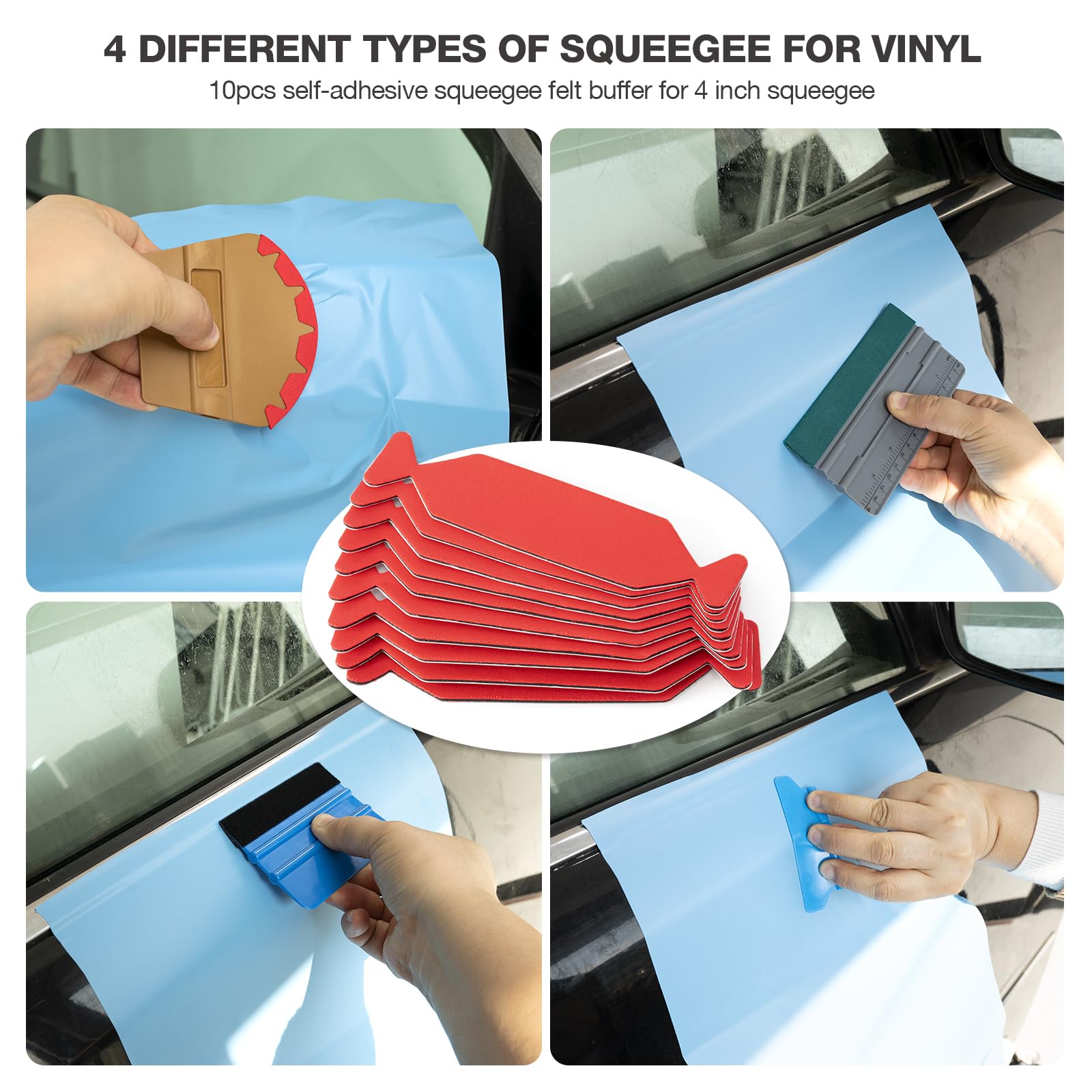 Gomake plastic scraper and glove set for residue removal and clean prep