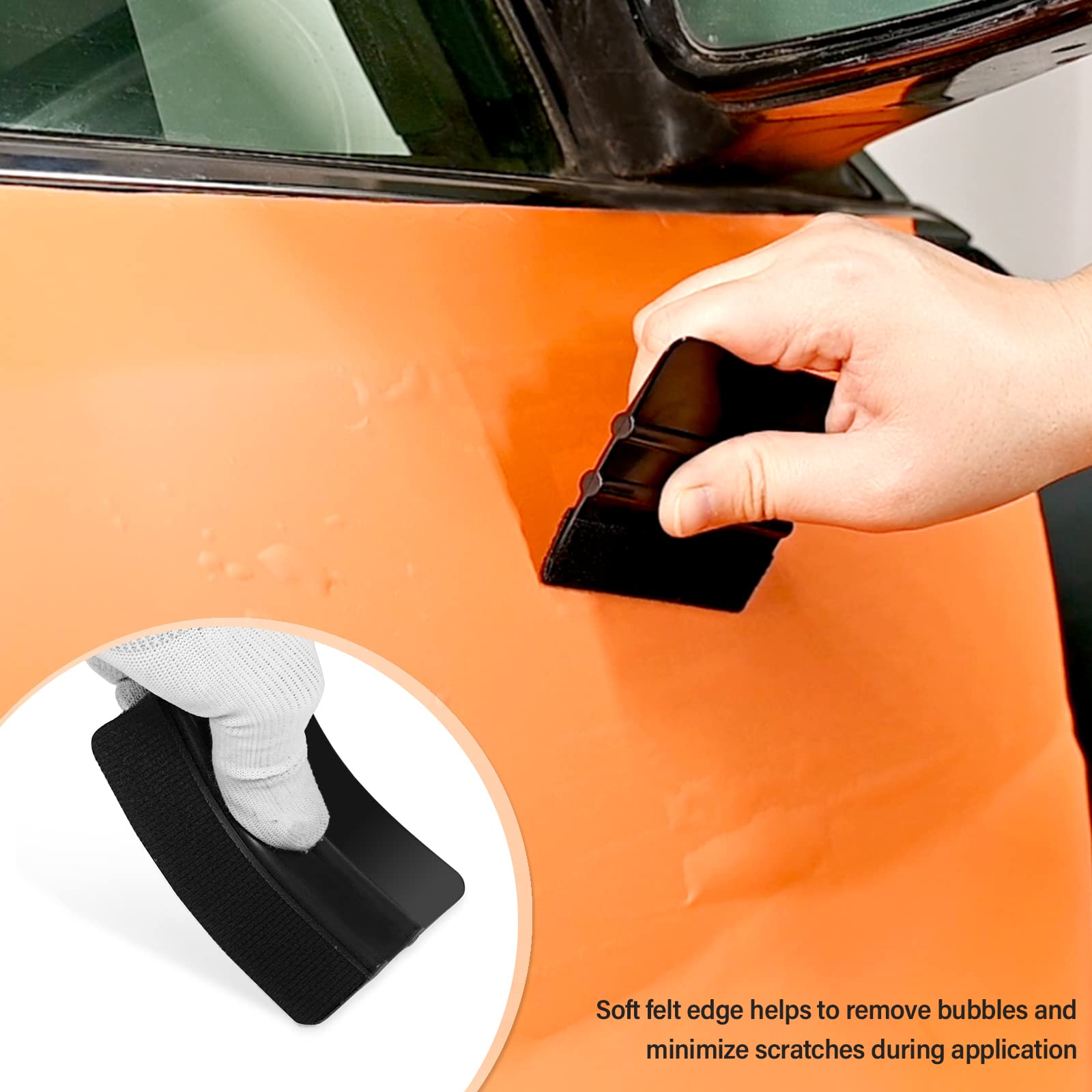 Gomake squeegee next to coin for size and scale clarity