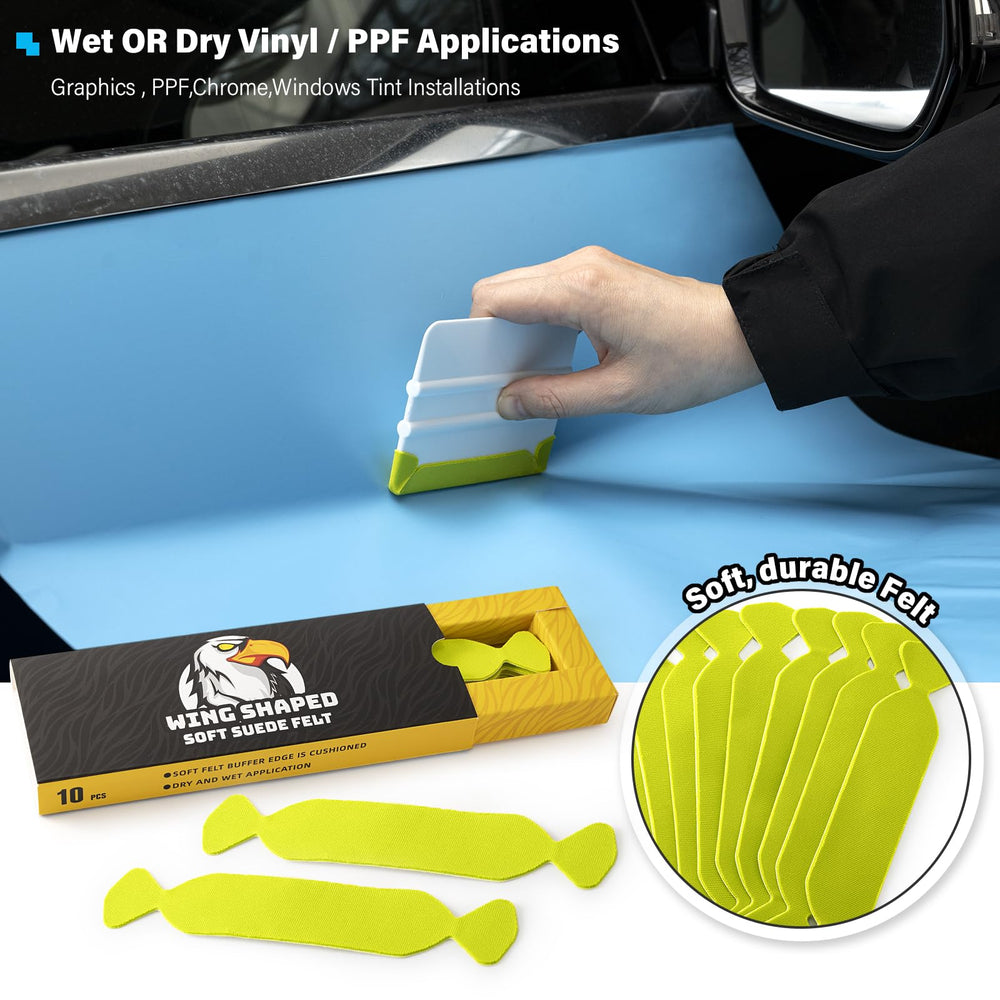 Gomake felt buffers on workbench during vinyl installation for faster results
