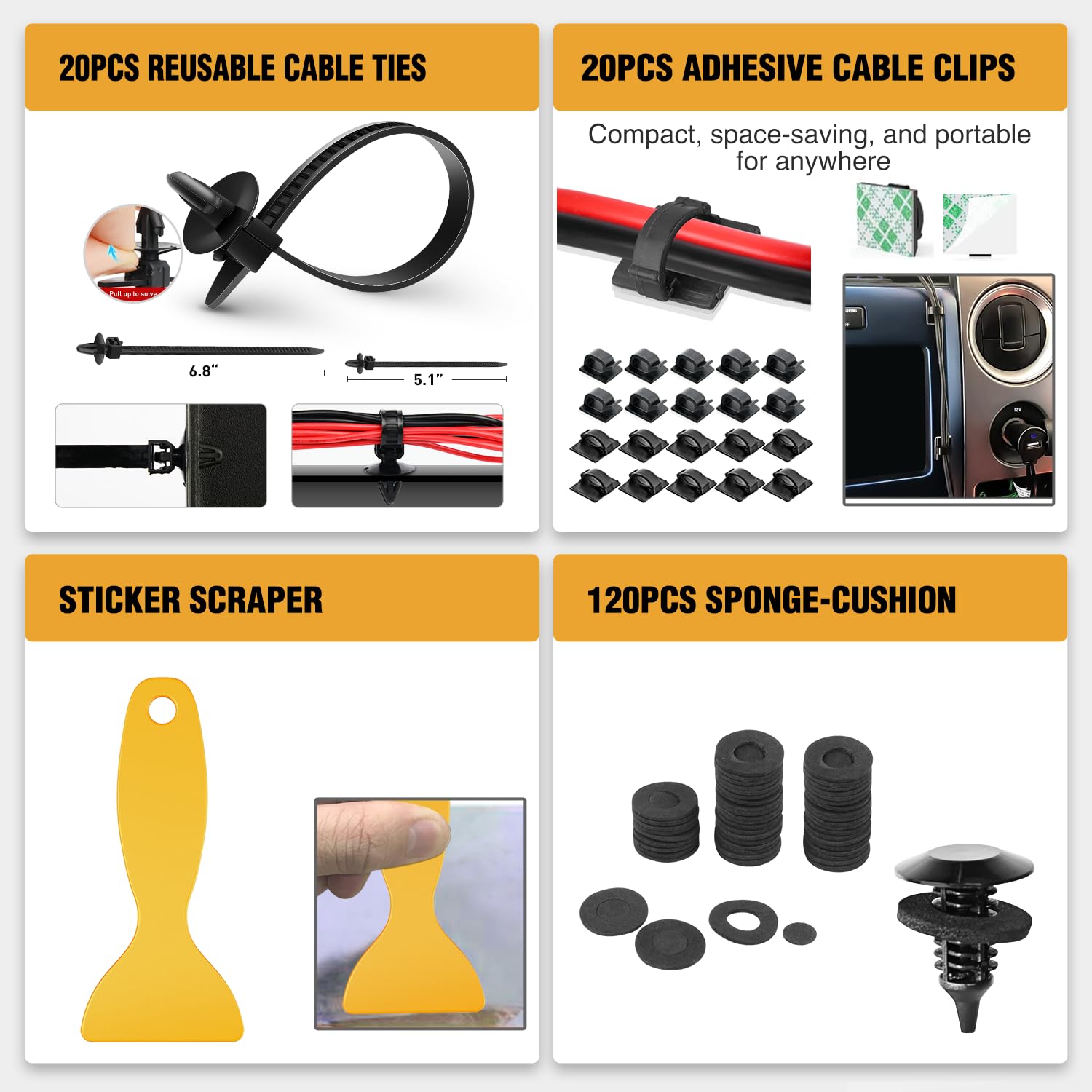 GOOACC foam cushions and valve caps protecting surfaces and seals benefit