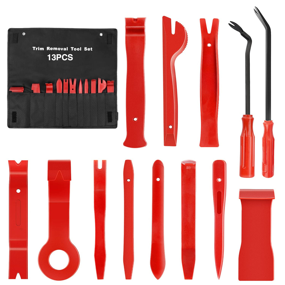 GOOACC 13-piece kit front view showing all tools and case, protects trim