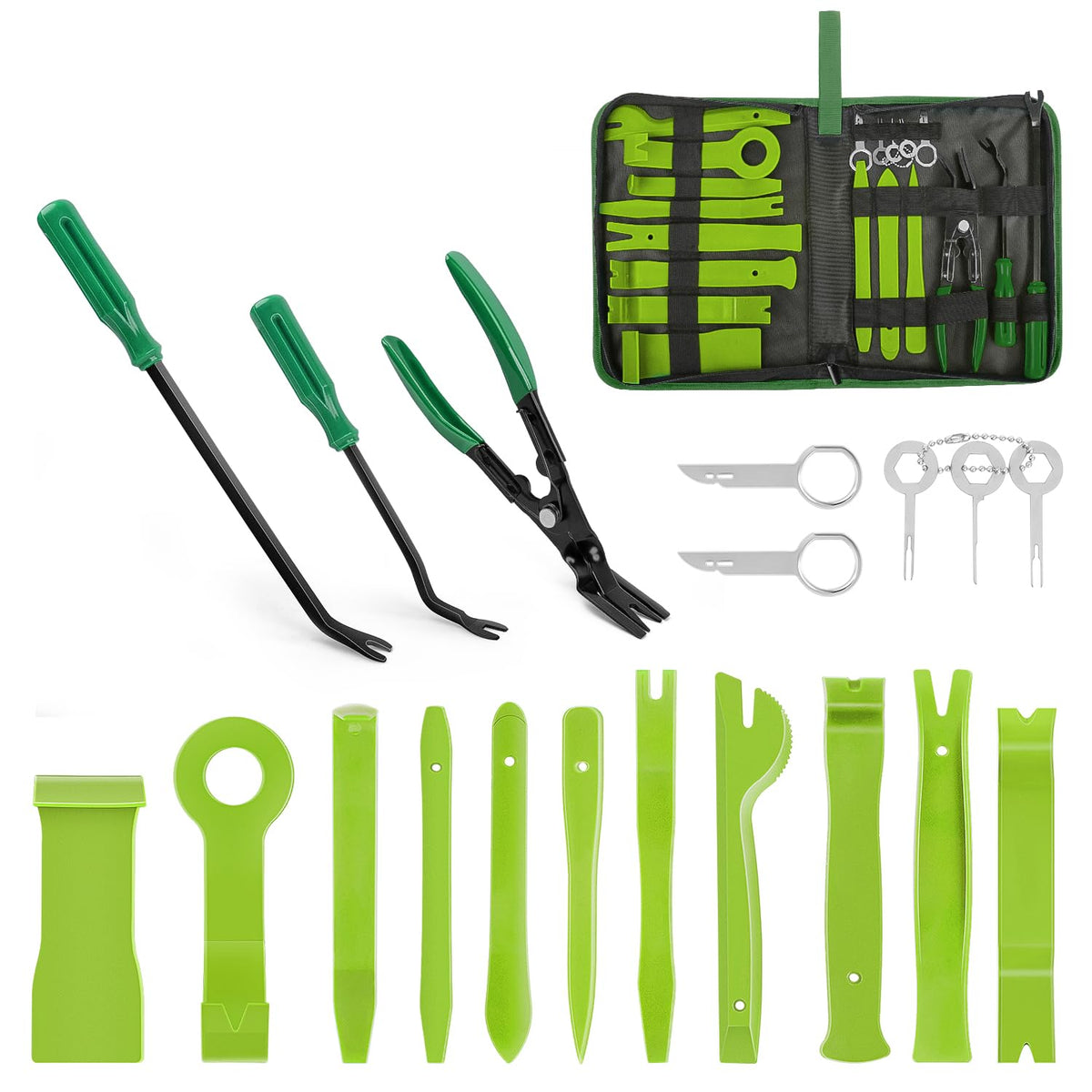 GOOACC front view of 19-piece kit with storage bag and organized layout, fast access