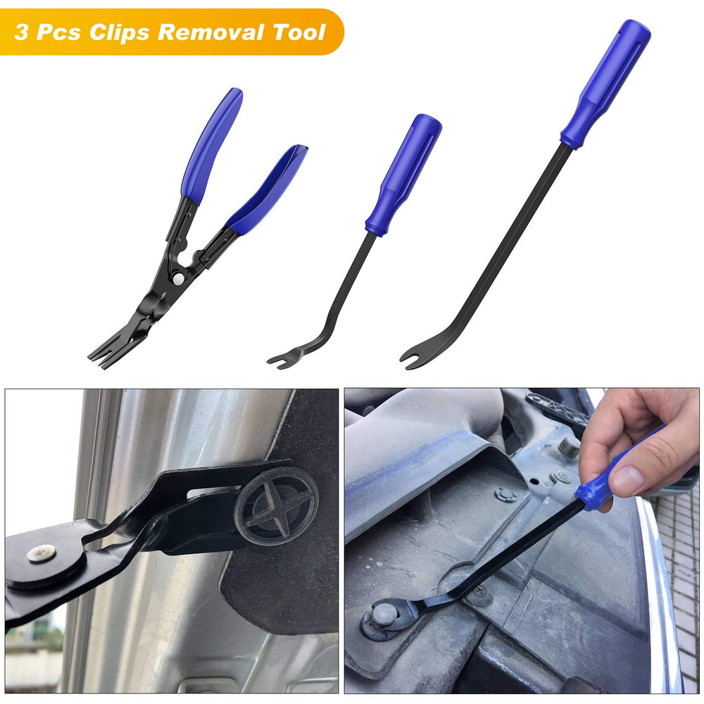 GOOACC clip plier removing fastener showing clean clip extraction without damage