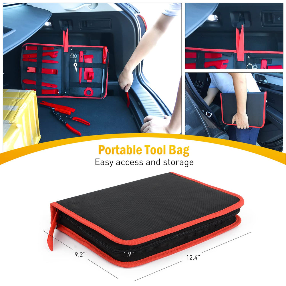 GOOACC open storage bag with tools organized for quick selection