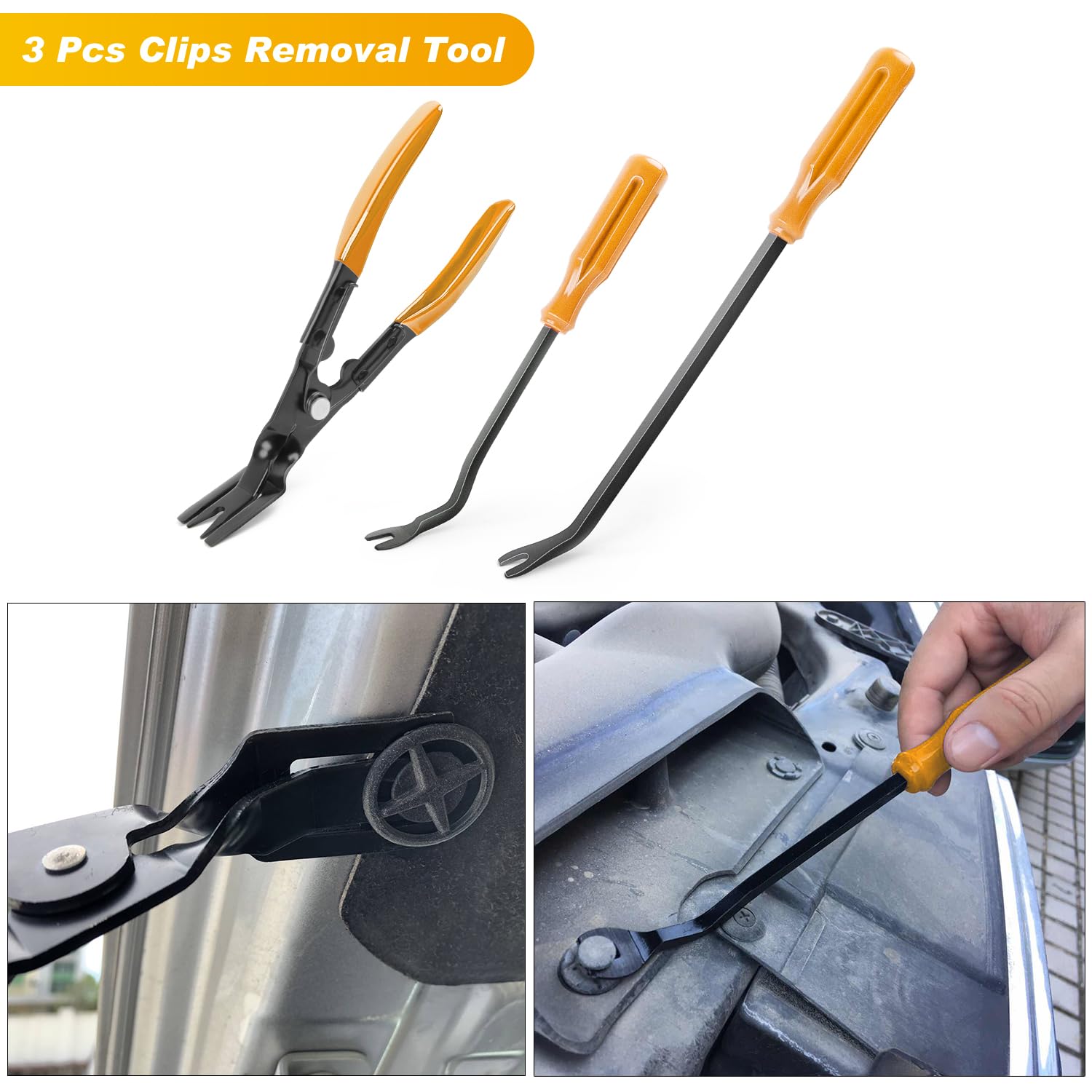 GOOACC stereo removal tools in use pulling a car head unit safely without damage
