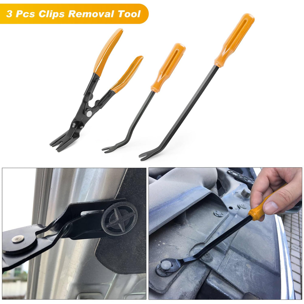 GOOACC stereo removal tools in use pulling a car head unit safely without damage