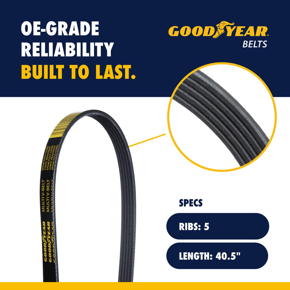Goodyear close-up of 5-rib profile showing tread detail and improved grip