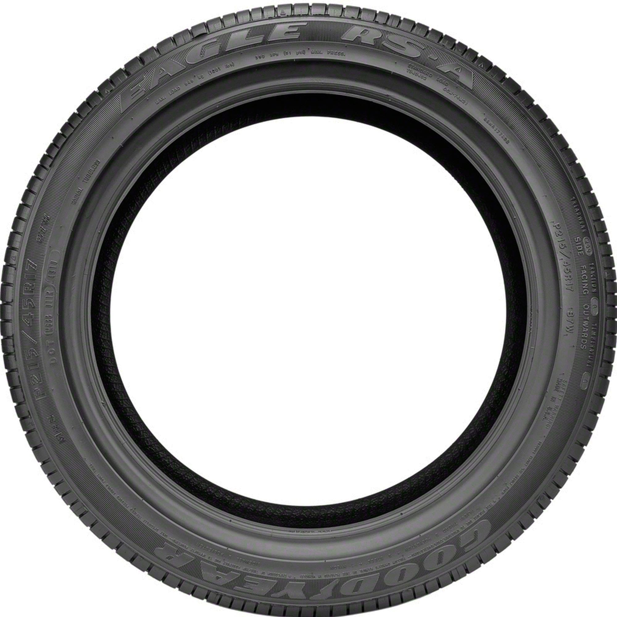 Goodyear close-up of asymmetric tread delivering sharper cornering grip