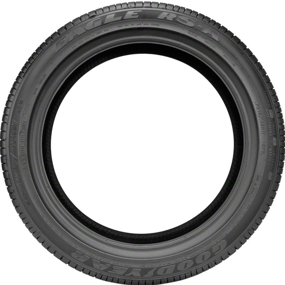 Goodyear close-up of asymmetric tread delivering sharper cornering grip