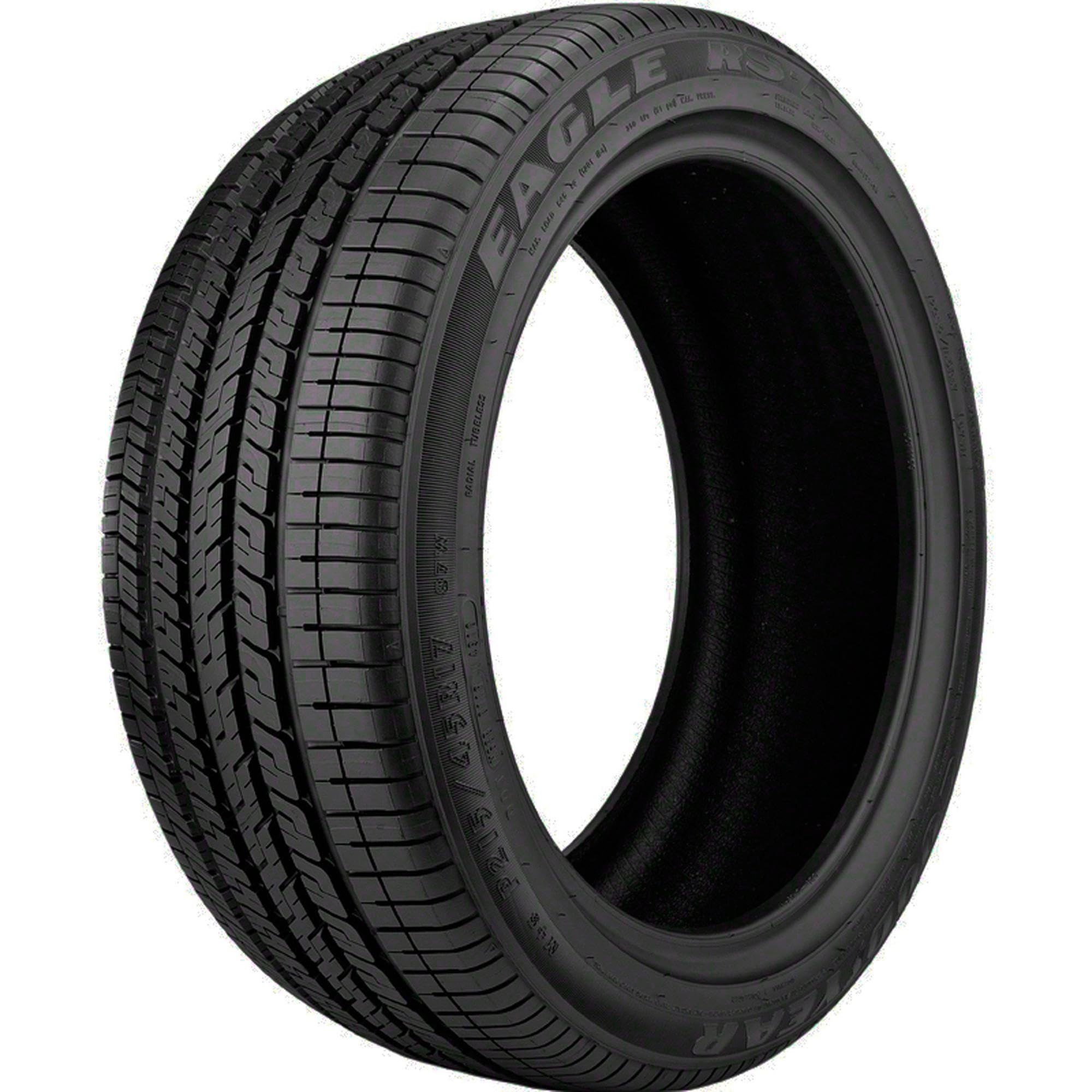Goodyear front tread view showing deep grooves and improved wet traction