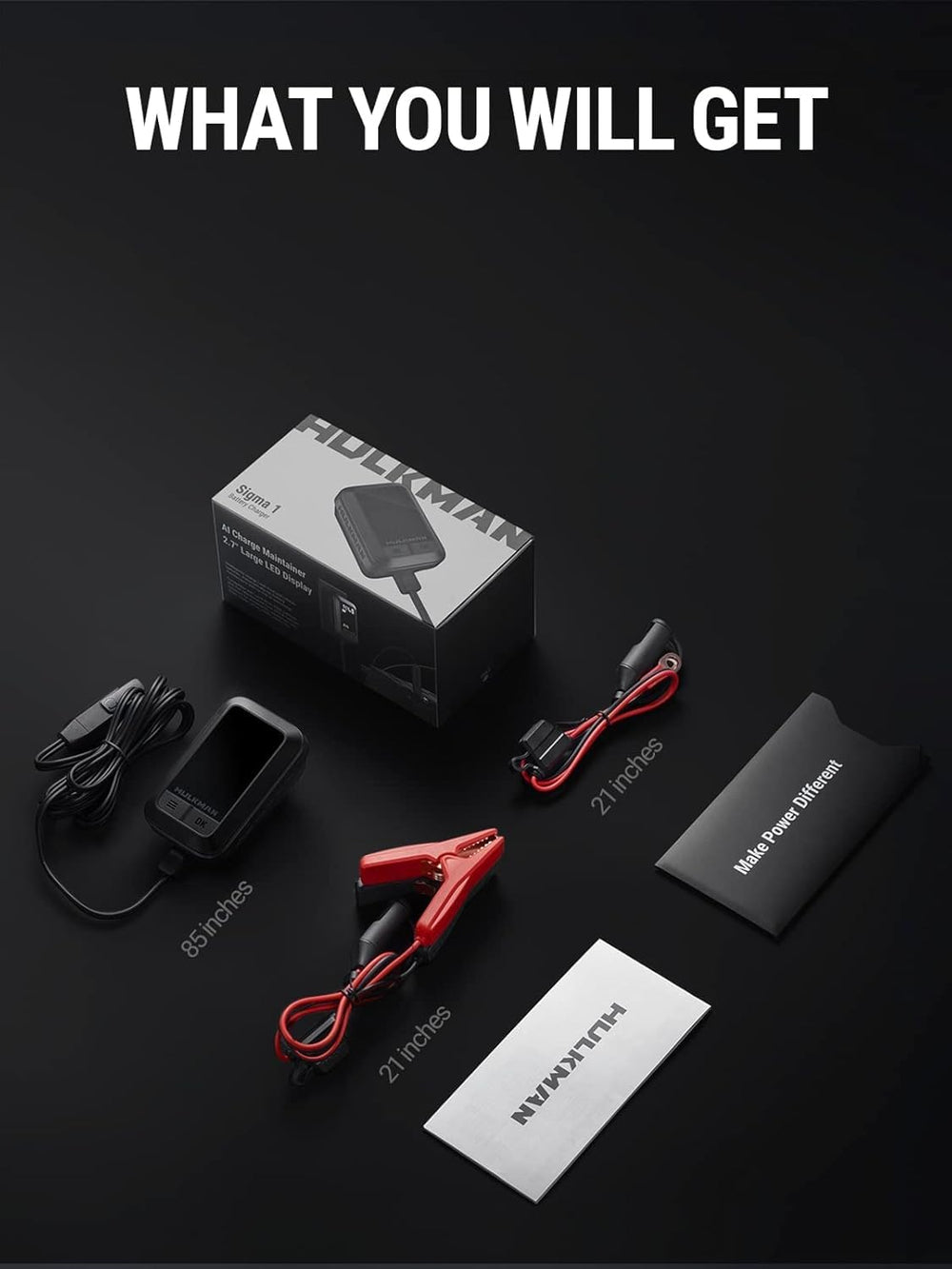 GOOSUO HULKMAN Sigma 1 label and specs closeup showing compatible battery types advantage