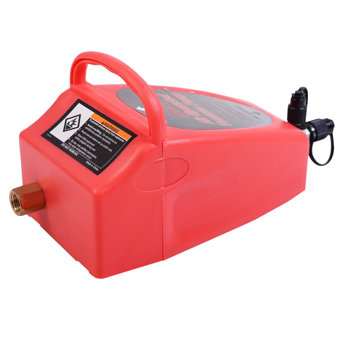 Goplus front view of air vacuum pump showing compact housing and quick-connect benefits