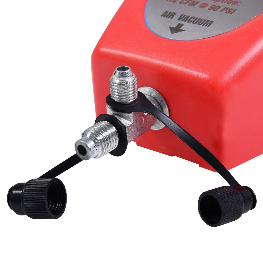 Goplus pump connected to an automotive AC manifold for fast system evacuation benefit