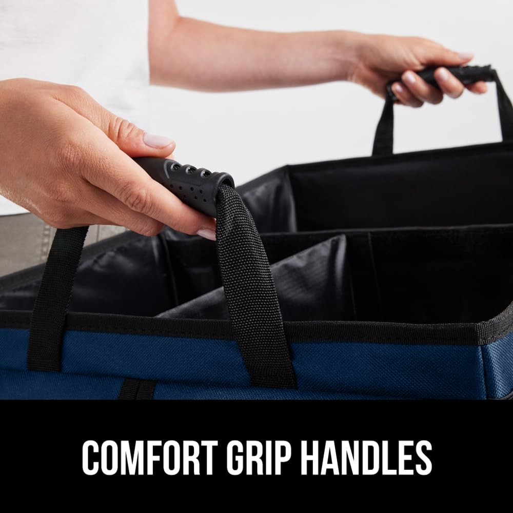 GORILLA GRIP size shown next to suitcase for clear scale and space-planning help