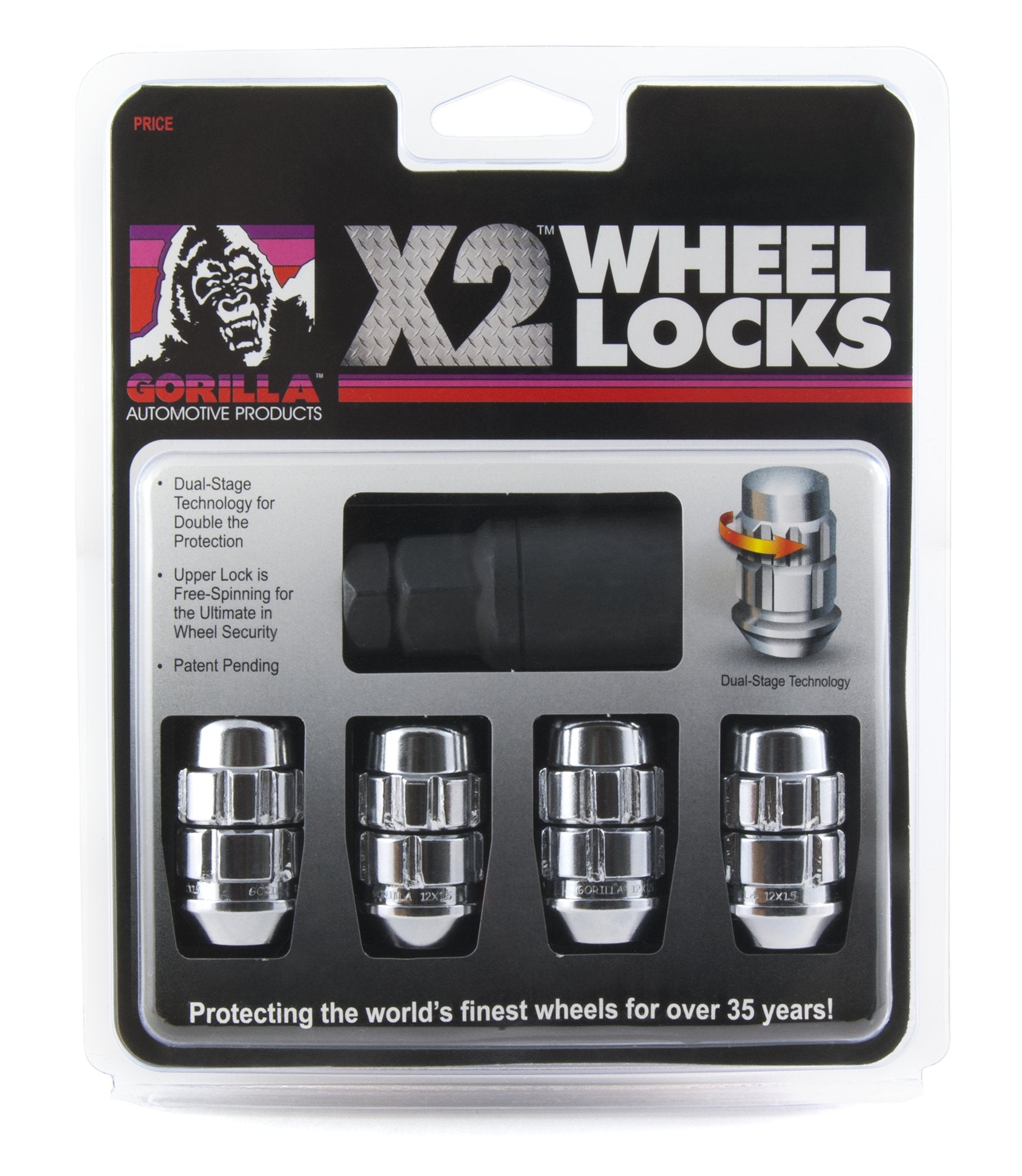 GORILLA X2 front view acorn chrome lock showcasing secure fit and polished look