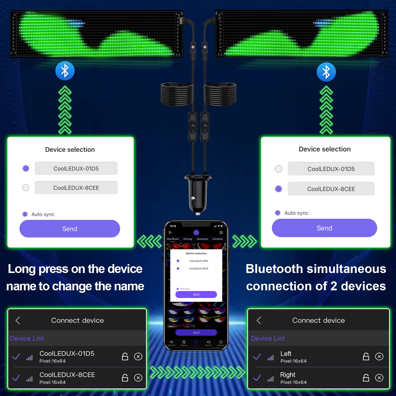 GOTUS close-up of LED matrix showing pixels and flexible board for precise visuals