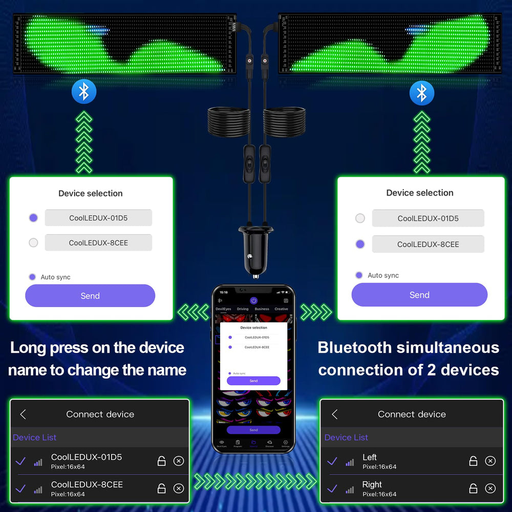 GOTUS close-up of LED matrix showing pixels and flexible board for precise visuals