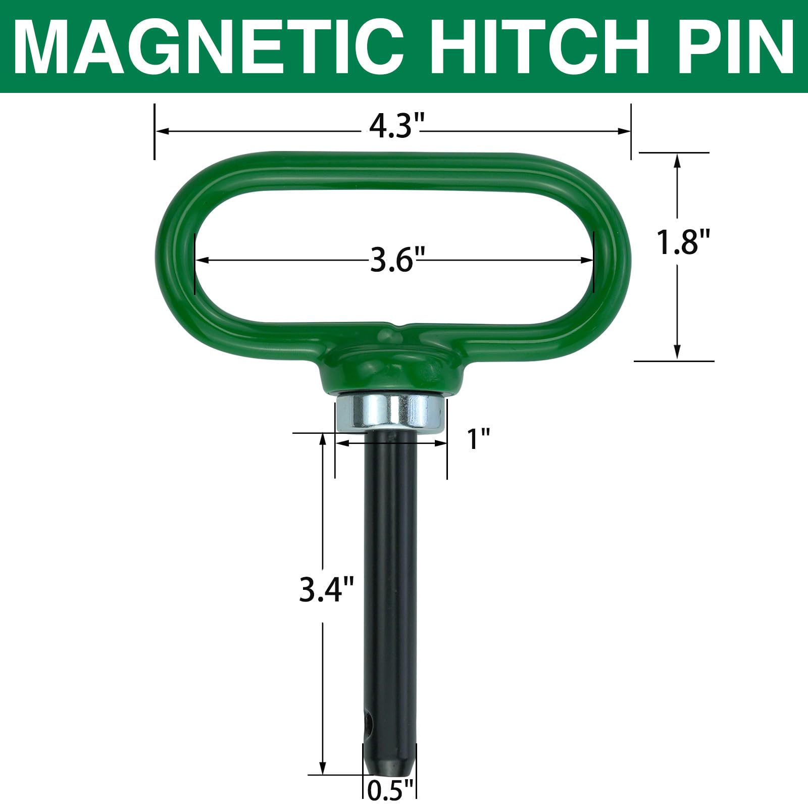 gradora magnetic pin connected to trailer tongue showing fast, tool-free engagement