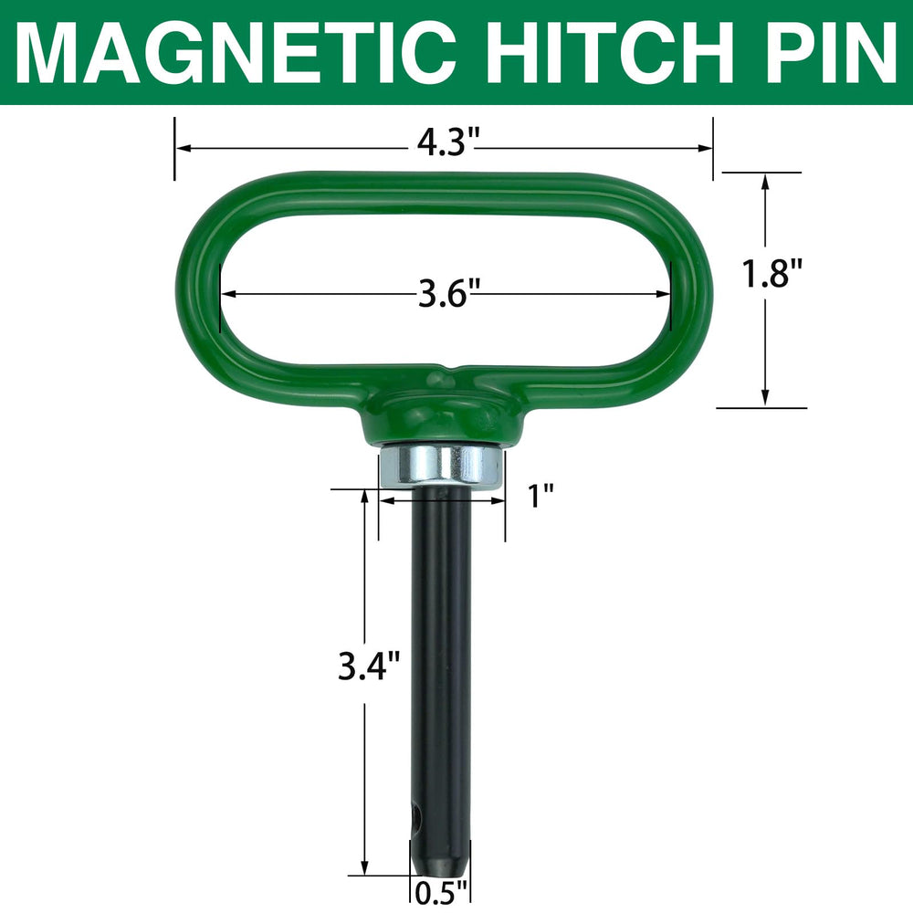 gradora magnetic pin connected to trailer tongue showing fast, tool-free engagement