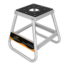 GRAND PITSTOP front view of stand showing sturdy lift and stable base benefit