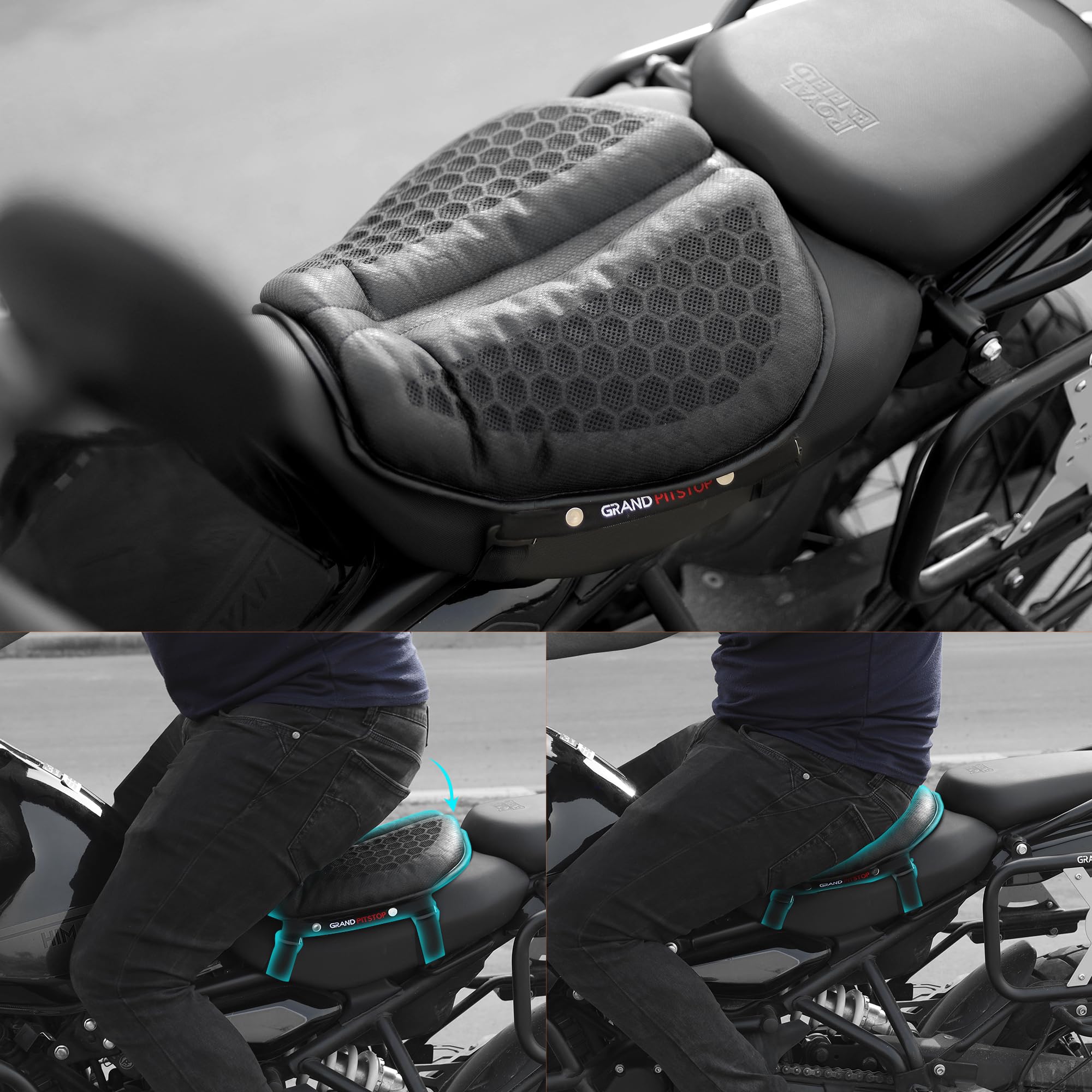 GRAND PITSTOP lifestyle shot on road highlighting rider comfort