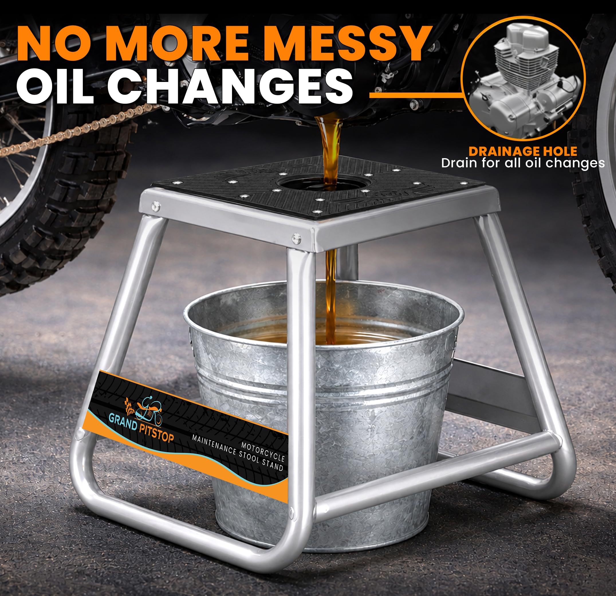 GRAND PITSTOP powder-coated finish detail resisting rust and wear for durability benefit